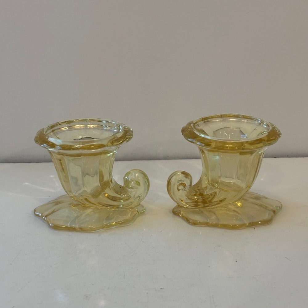 Elegant Glass Candle Holders - Gold